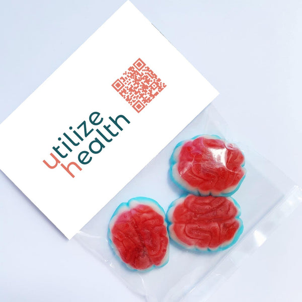 Branded logo gummy brains bags