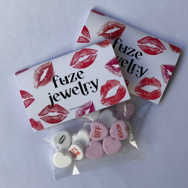 candy hearts personalized bags