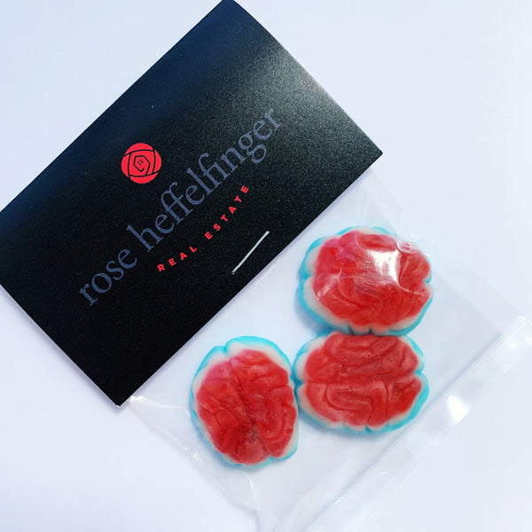 Promotional gummy brains logo bags