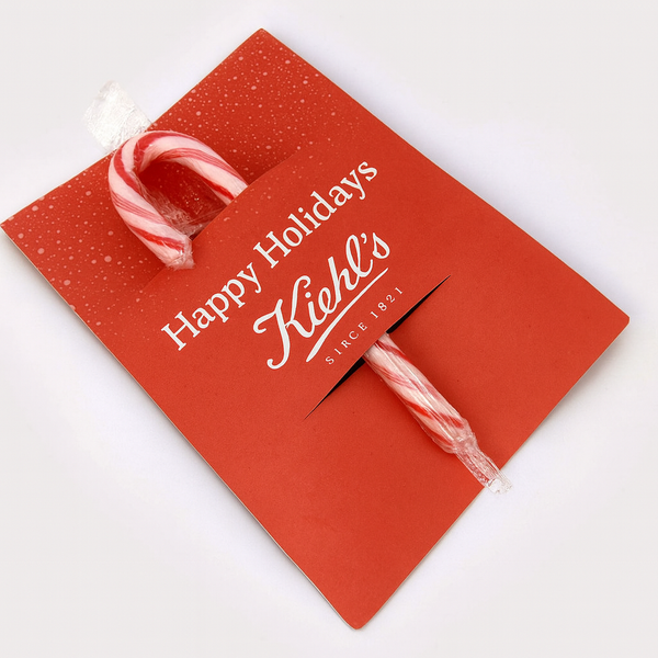 branded candy cane cards with personalized logo