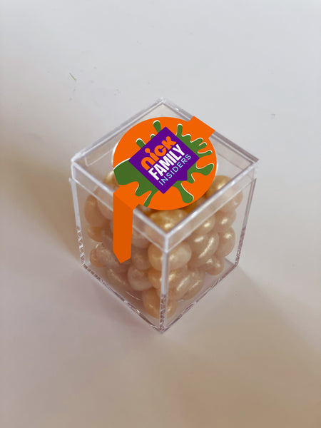 champagne jelly beans candy cubes with logo