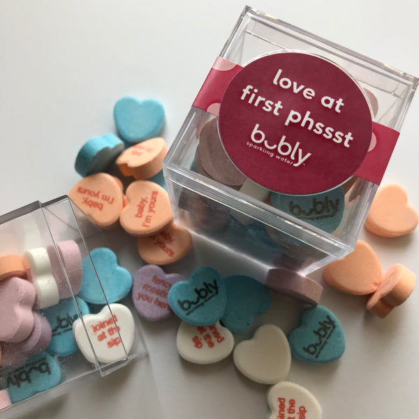 personalized conversation hearts in logo cube