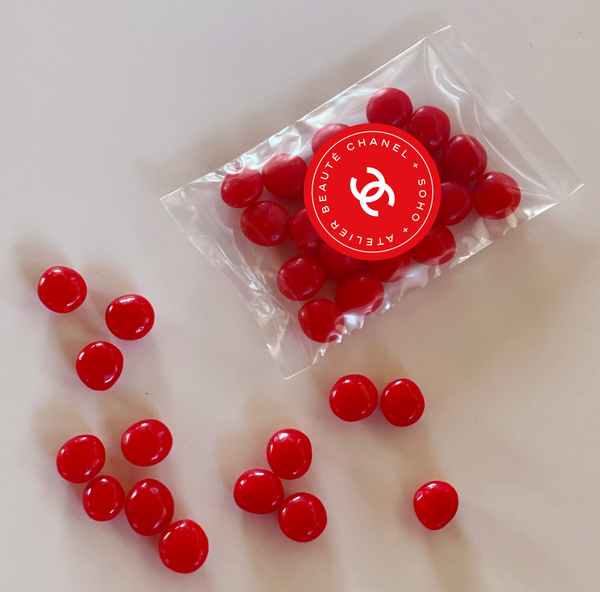 Red Hot Candy Bags with Personalized Labels