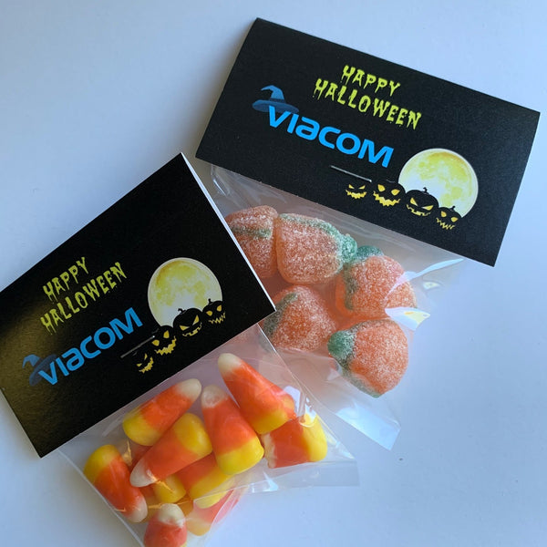 halloween candy with company logo 